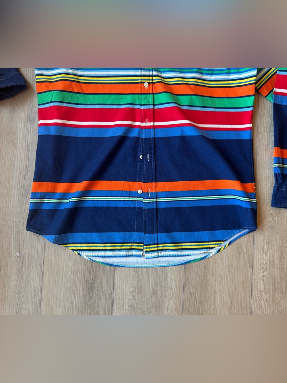 Polo Ralph Lauren Polo Bear Multicolor Striped Oxford Shirt L - Picture 5 of 7